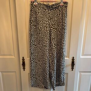 LOFT Olive and White Patterned Pants